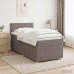 vidaXL Posteľ boxspring s matracom Sivohnedá 90 x 190 cm Látka