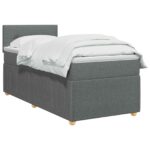 vidaXL Posteľ boxspring s matracom Tmavosivá 100 x 200 cm Látka – Obrázok 2