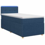 vidaXL Posteľ boxspring s matracom Modrá 100 x 200 cm Látka