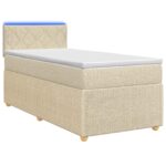 vidaXL Posteľ boxspring s matracom Krémová 100 x 200 cm Látka