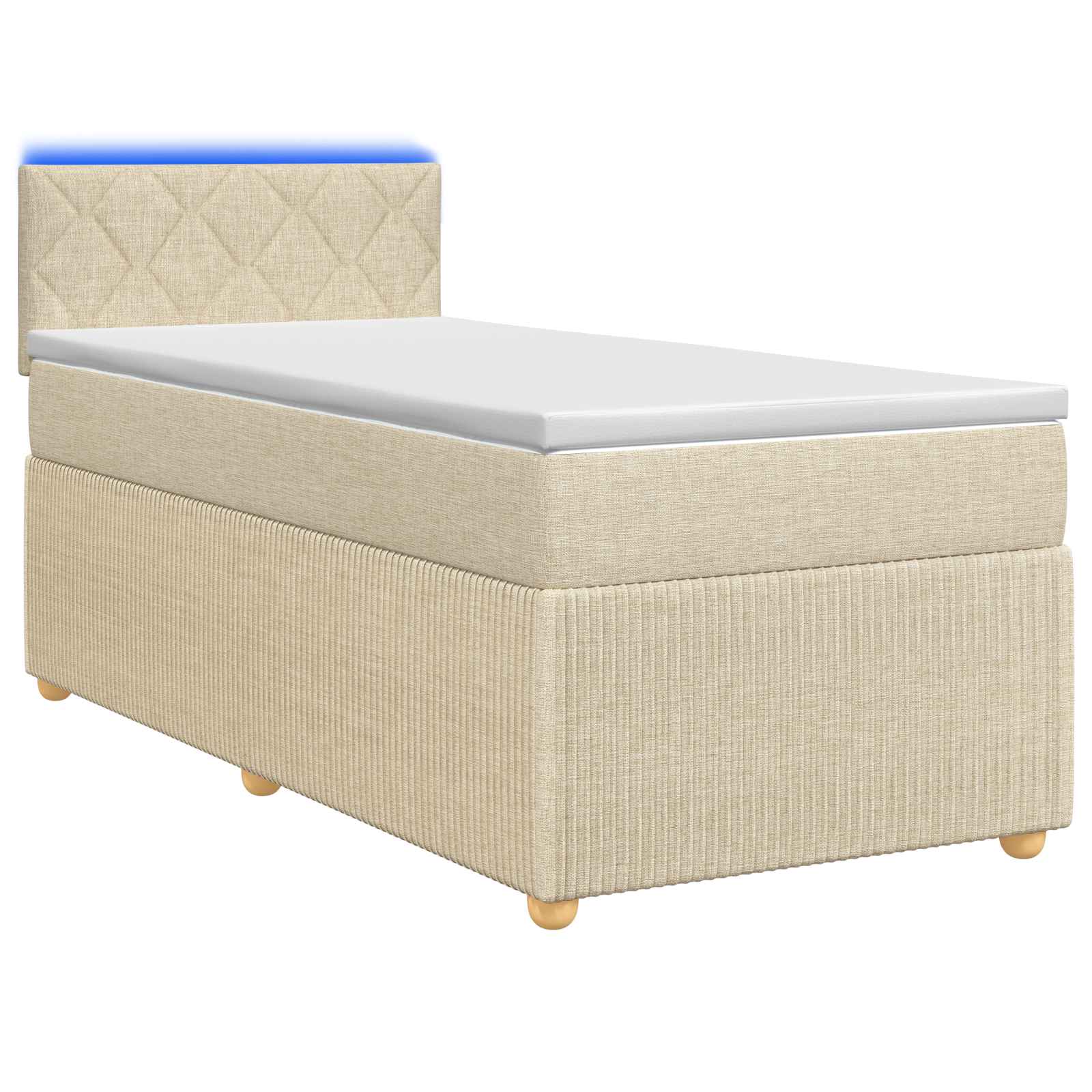 3452874_1.jpg vidaXL Posteľ boxspring s matracom Krémová 100 x 200 cm Látka – Obrázok 1