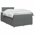 vidaXL Posteľ boxspring s matracom Tmavosivá 120 x 190 cm Látka – Obrázok 2