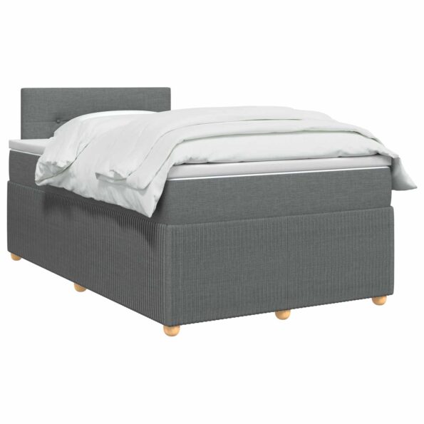 vidaXL Posteľ boxspring s matracom Tmavosivá 120 x 190 cm Látka – Obrázok 2