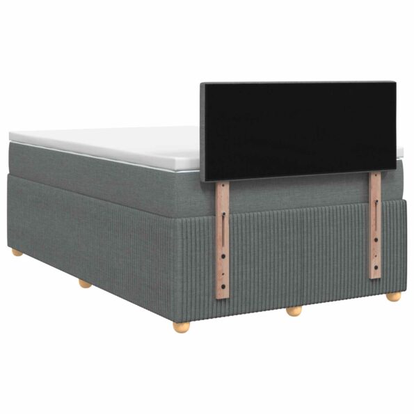 vidaXL Posteľ boxspring s matracom Tmavosivá 120 x 190 cm Látka – Obrázok 7