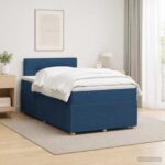 vidaXL Posteľ boxspring s matracom Modrá 120 x 190 cm Látka