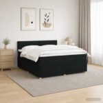 vidaXL Posteľ boxspring s matracom Čierna 140 x 190 cm Látka