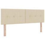 vidaXL Posteľ boxspring s matracom Krémová 160 x 200 cm Látka – Obrázok 3