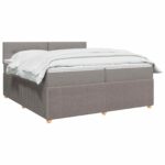 vidaXL Posteľ boxspring s matracom Sivohnedá 200 x 200 cm Látka – Obrázok 2