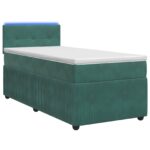 vidaXL Posteľ boxspring s matracom Tmavozelená 100 x 200 cm Zamat