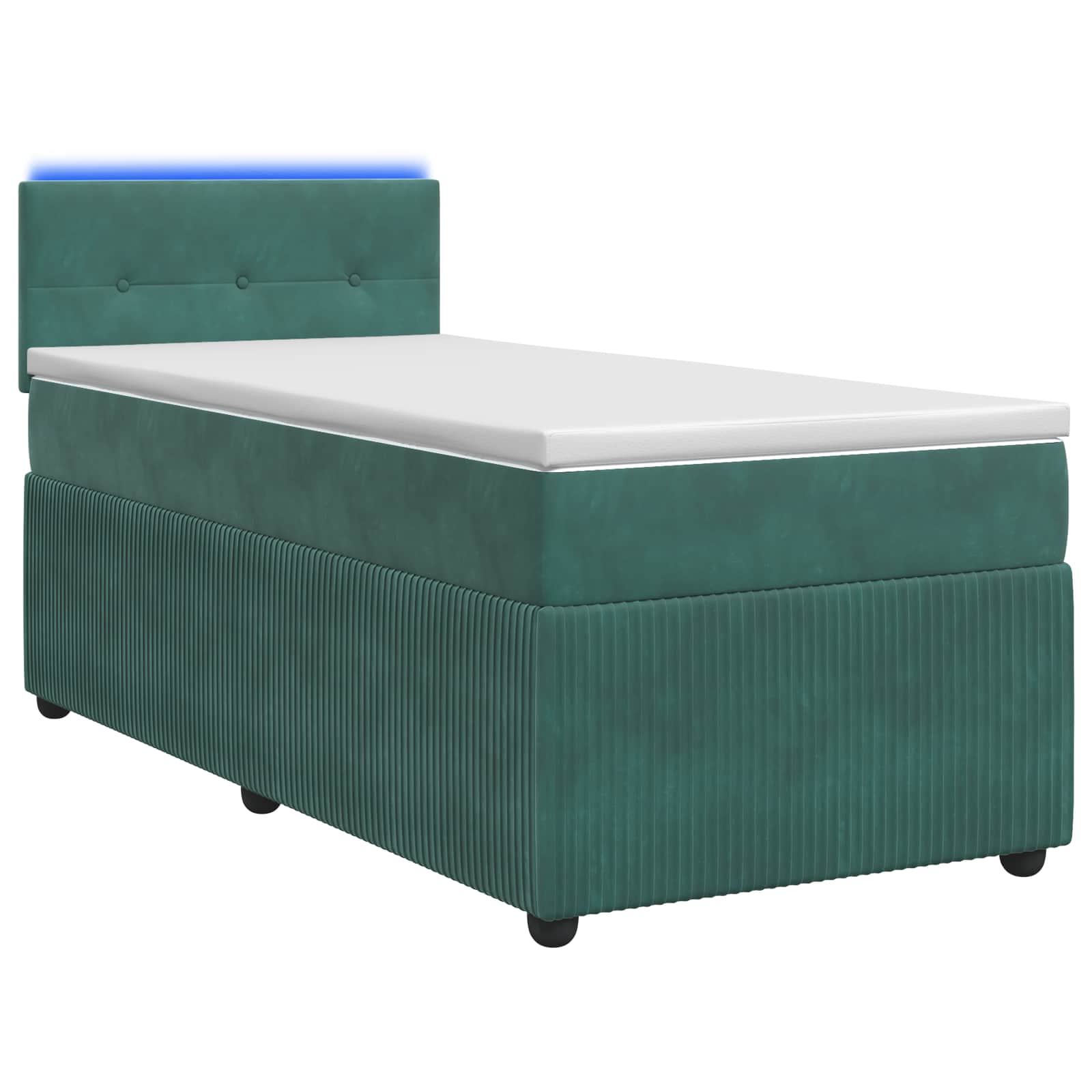 3453086_1.jpg vidaXL Posteľ boxspring s matracom Tmavozelená 100 x 200 cm Zamat – Obrázok 1