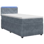 vidaXL Posteľ boxspring s matracom Tmavosivá 100 x 200 cm Zamat