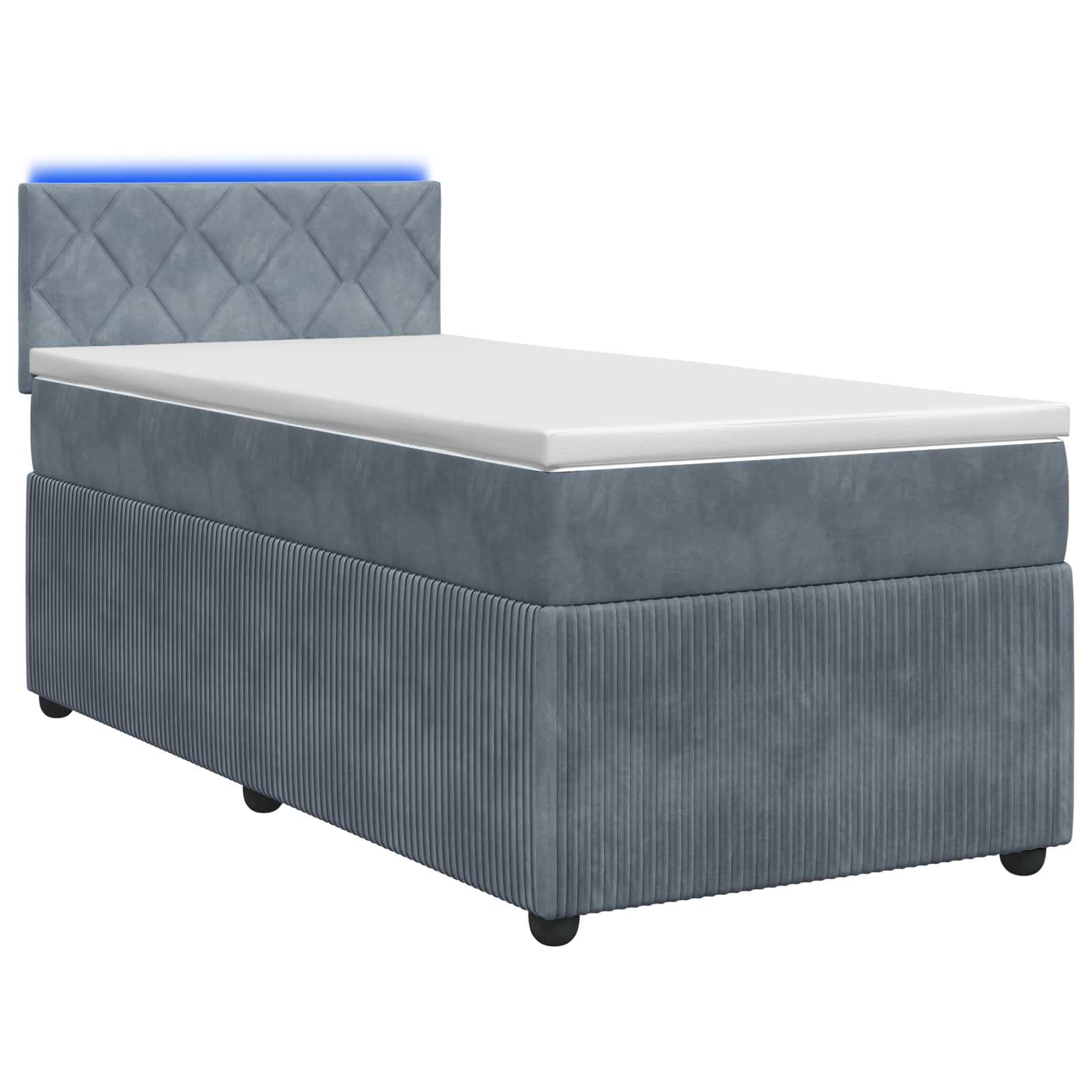 3453090_1.jpg vidaXL Posteľ boxspring s matracom Tmavosivá 100 x 200 cm Zamat – Obrázok 1