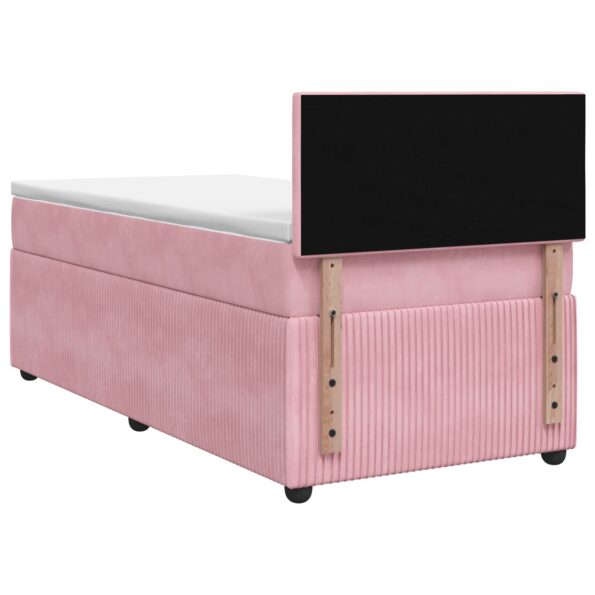 vidaXL Posteľ boxspring s matracom Ružová 100 x 200 cm Zamat – Obrázok 8