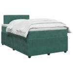 vidaXL Posteľ boxspring s matracom Tmavozelená 120 x 190 cm Zamat – Obrázok 2
