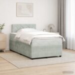 vidaXL Posteľ boxspring s matracom Svetlosivá 120 x 190 cm Zamat – Obrázok 12