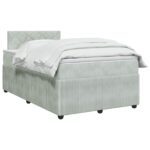 vidaXL Posteľ boxspring s matracom Svetlosivá 120 x 190 cm Zamat – Obrázok 2