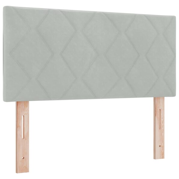 vidaXL Posteľ boxspring s matracom Svetlosivá 120 x 190 cm Zamat – Obrázok 3