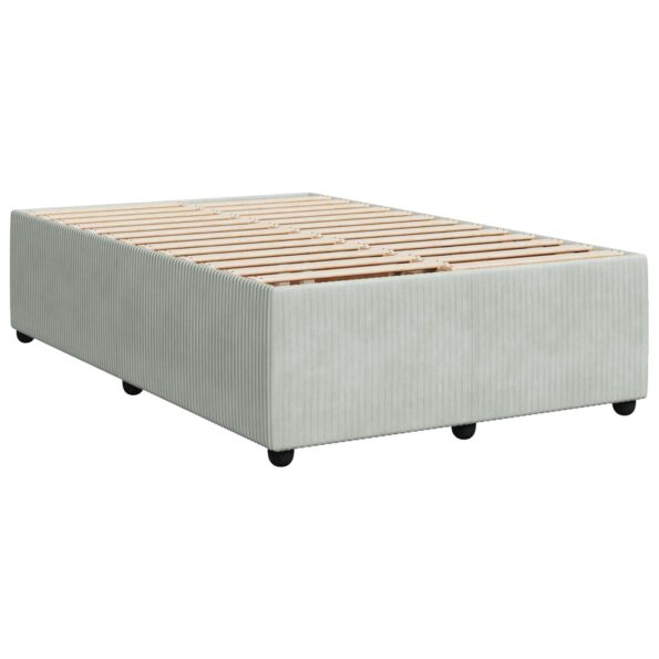 vidaXL Posteľ boxspring s matracom Svetlosivá 120 x 190 cm Zamat – Obrázok 4