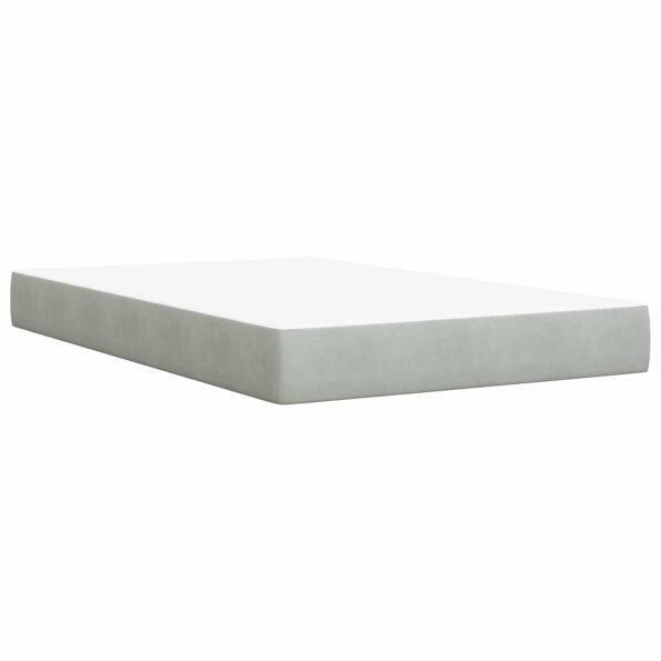 vidaXL Posteľ boxspring s matracom Svetlosivá 120 x 190 cm Zamat – Obrázok 5