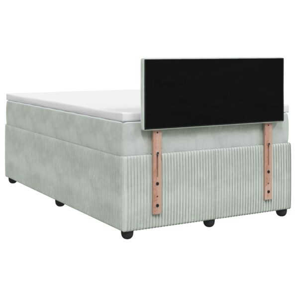 vidaXL Posteľ boxspring s matracom Svetlosivá 120 x 190 cm Zamat – Obrázok 7