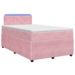 vidaXL Posteľ boxspring s matracom Ružová 120 x 190 cm Zamat – Obrázok 2