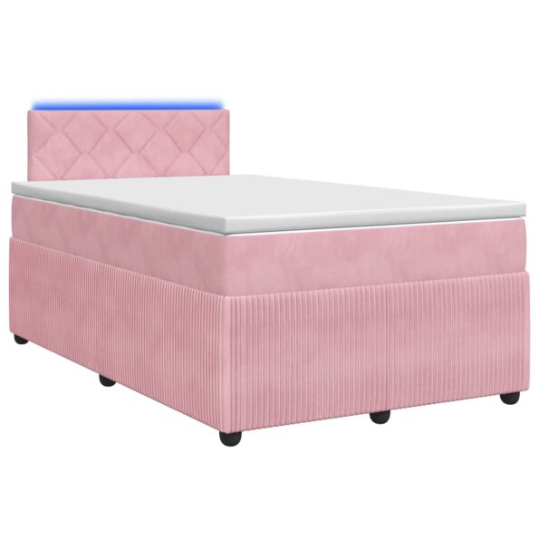 vidaXL Posteľ boxspring s matracom Ružová 120 x 190 cm Zamat – Obrázok 2