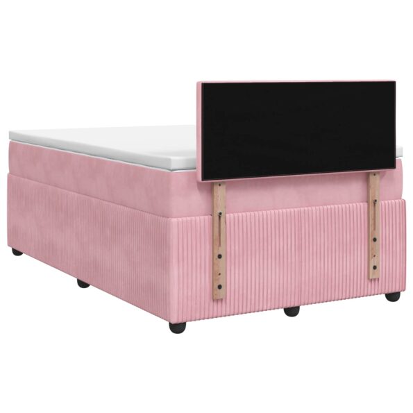 vidaXL Posteľ boxspring s matracom Ružová 120 x 200 cm Zamat – Obrázok 7