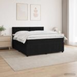 vidaXL Posteľ boxspring s matracom Čierna 140 x 190 cm Zamat – Obrázok 12