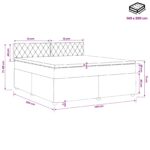 vidaXL Posteľ boxspring s matracom Tmavosivá 140 x 200 cm Zamat – Obrázok 11