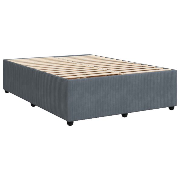 vidaXL Posteľ boxspring s matracom Tmavosivá 140 x 200 cm Zamat – Obrázok 4