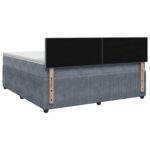 vidaXL Posteľ boxspring s matracom Tmavosivá 140 x 200 cm Zamat – Obrázok 7