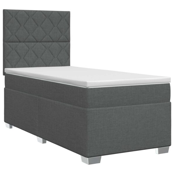 vidaXL Posteľ boxspring s matracom Tmavosivá 80 x 200 cm Látka – Obrázok 2
