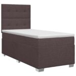 vidaXL Posteľ boxspring s matracom Tmavohnedá 90 x 200 cm Látka