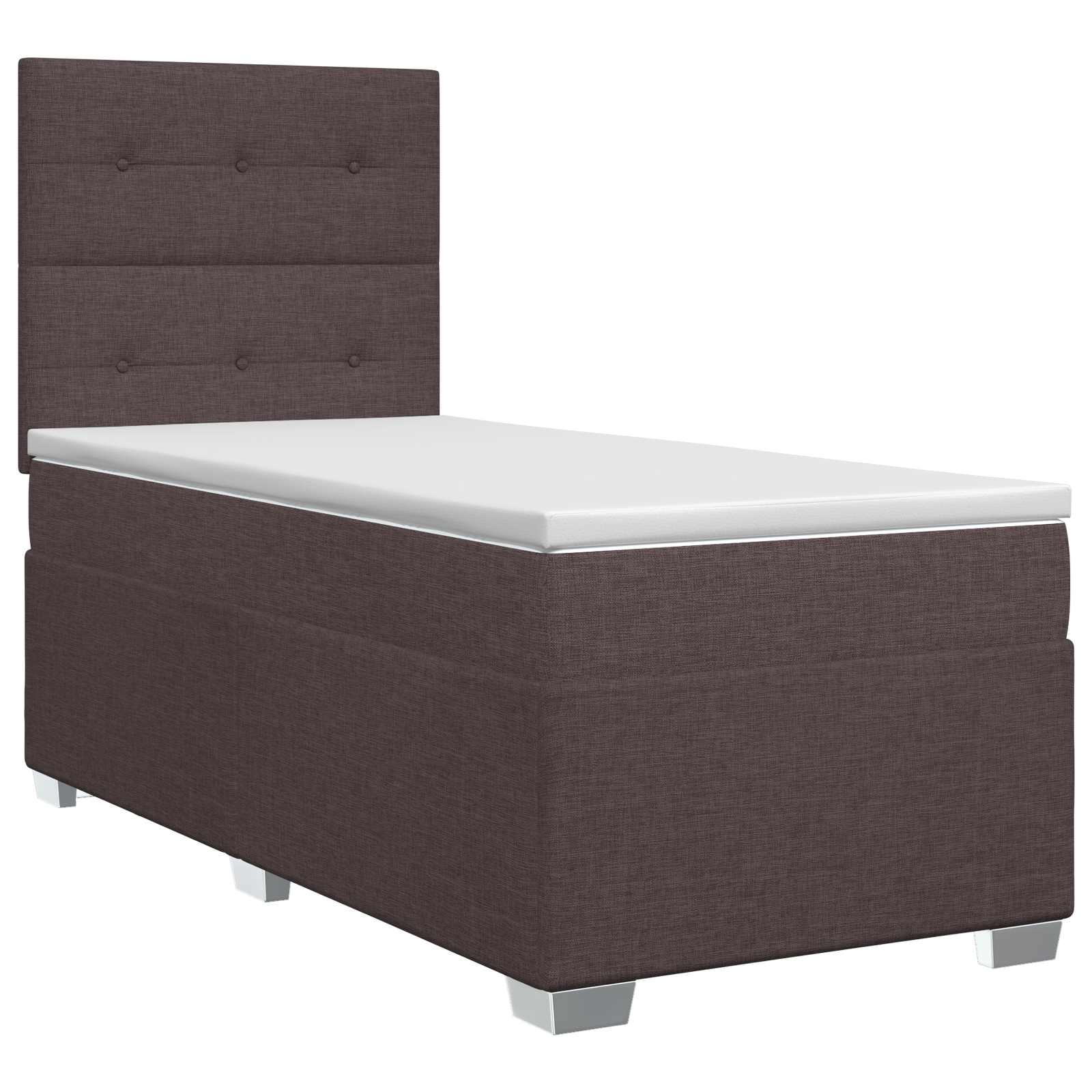 3453321_1.jpg vidaXL Posteľ boxspring s matracom Tmavohnedá 90 x 200 cm Látka – Obrázok 1