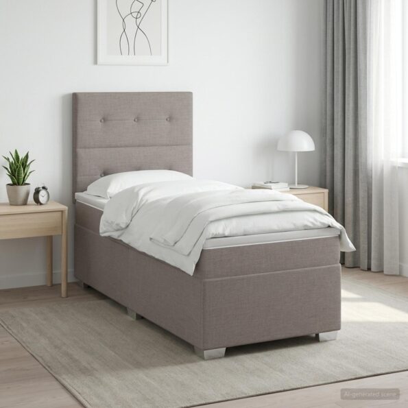 vidaXL Posteľ boxspring s matracom Sivohnedá 100 x 200 cm Látka – Obrázok 11