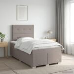vidaXL Posteľ boxspring s matracom Sivohnedá 120 x 200 cm Látka