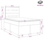 vidaXL Posteľ boxspring s matracom Sivohnedá 120 x 200 cm Látka – Obrázok 10