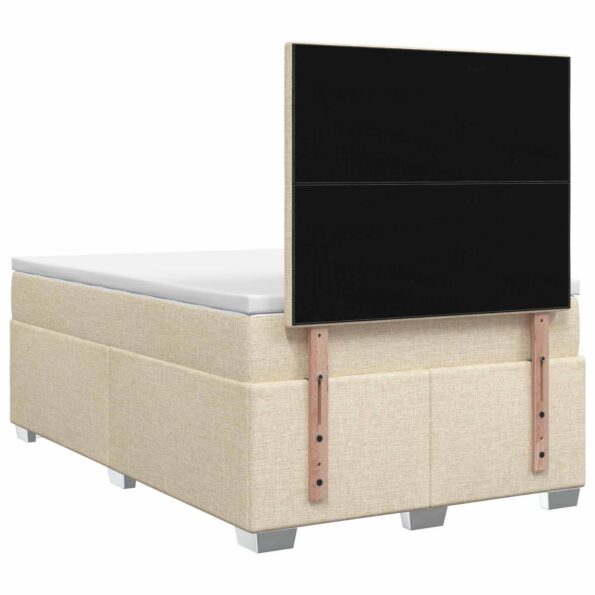vidaXL Posteľ boxspring s matracom Krémová 120 x 200 cm Látka – Obrázok 7