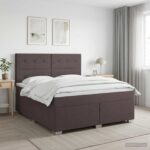 vidaXL Posteľ boxspring s matracom Tmavohnedá 160 x 200 cm Látka – Obrázok 11