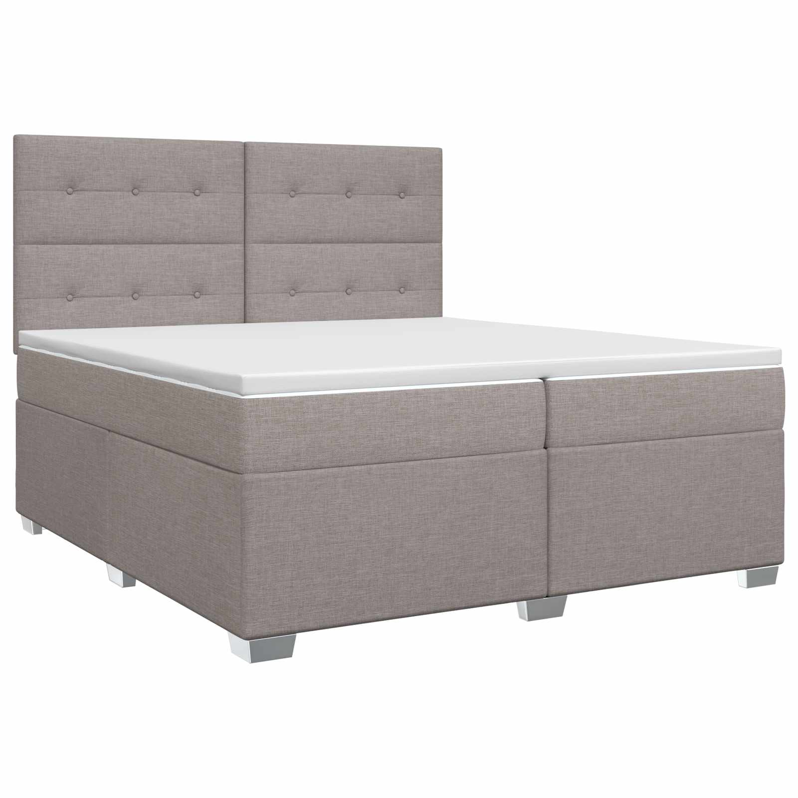3453490_1.jpg vidaXL Posteľ boxspring s matracom Sivohnedá 200 x 200 cm Látka – Obrázok 1