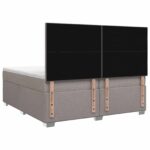 vidaXL Posteľ boxspring s matracom Sivohnedá 200 x 200 cm Látka – Obrázok 7