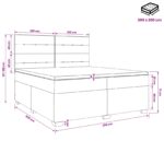 vidaXL Posteľ boxspring s matracom Krémová 200 x 200 cm Látka – Obrázok 10