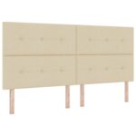 vidaXL Posteľ boxspring s matracom Krémová 200 x 200 cm Látka – Obrázok 3