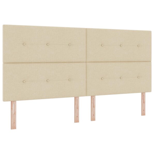 vidaXL Posteľ boxspring s matracom Krémová 200 x 200 cm Látka – Obrázok 3