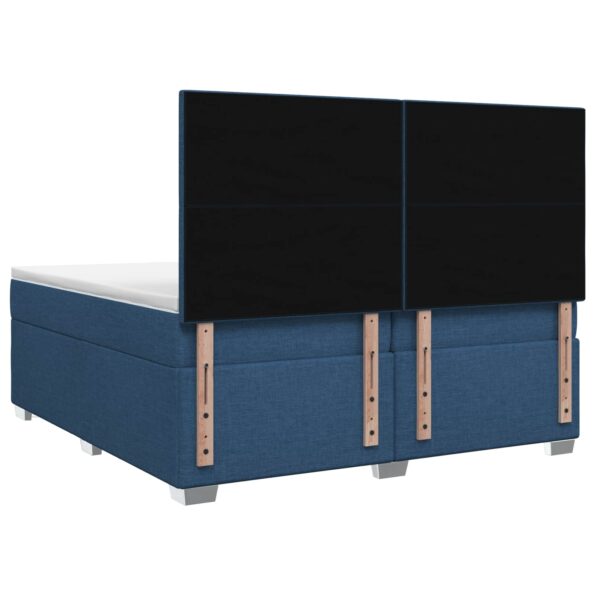 vidaXL Posteľ boxspring s matracom Modrá 200 x 200 cm Látka – Obrázok 7