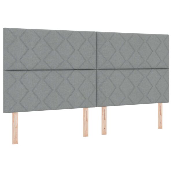 vidaXL Posteľ boxspring s matracom Svetlosivá 200 x 200 cm Látka – Obrázok 3