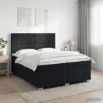 vidaXL Posteľ boxspring s matracom Čierna 200 x 200 cm Látka