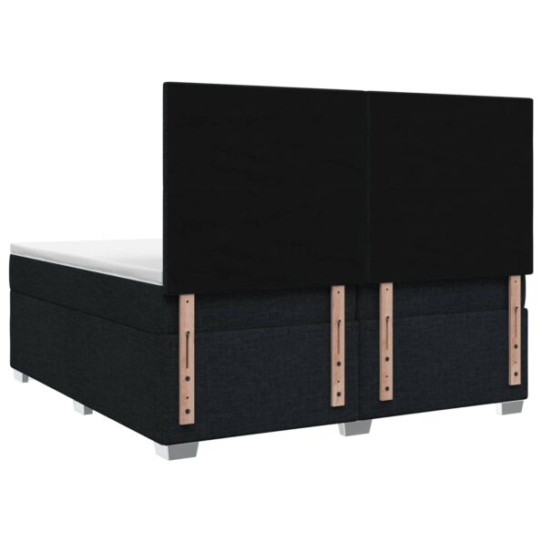 vidaXL Posteľ boxspring s matracom Čierna 200 x 200 cm Látka – Obrázok 8