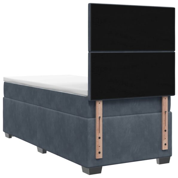 vidaXL Posteľ boxspring s matracom Tmavosivá 80 x 200 cm Zamat – Obrázok 7