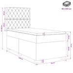vidaXL Posteľ boxspring s matracom Ružová 90 x 200 cm Zamat – Obrázok 10